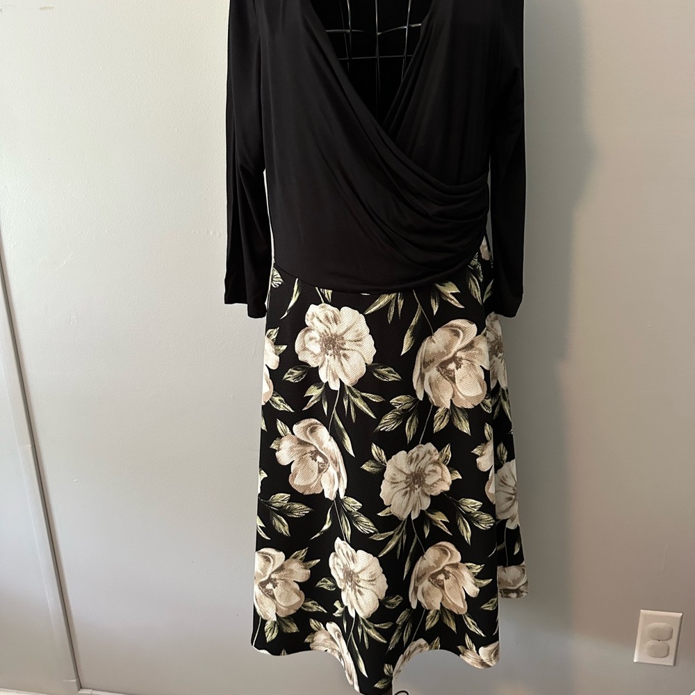 Elegant Black Floral Dress